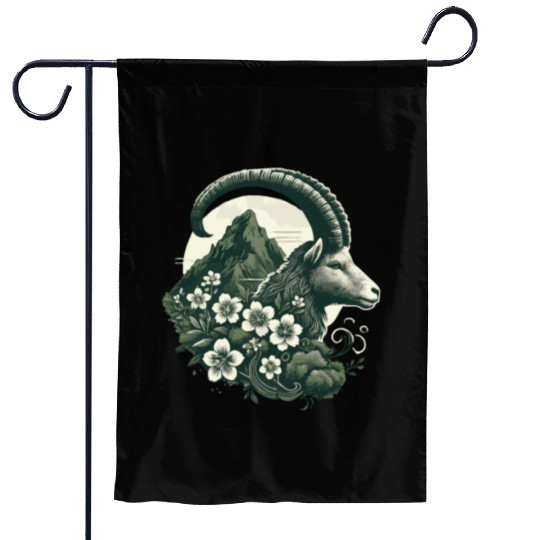 Capricorn Zodiac Sign - Mountain Goat Astrology Garden Flags
