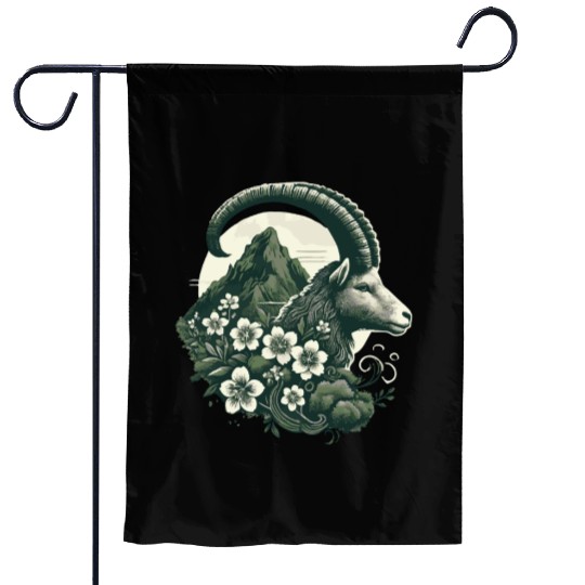 Capricorn Zodiac Sign - Mountain Goat Astrology Garden Flags