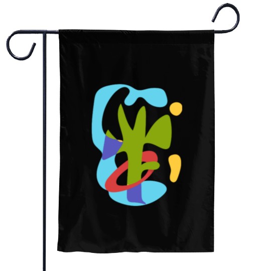 summer tropical wave - vintage abstract bauhaus Garden Flags