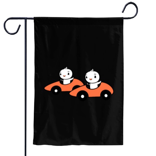 2 Birds Drive Fast Two Racing Car Race Sport Team Garden Flags