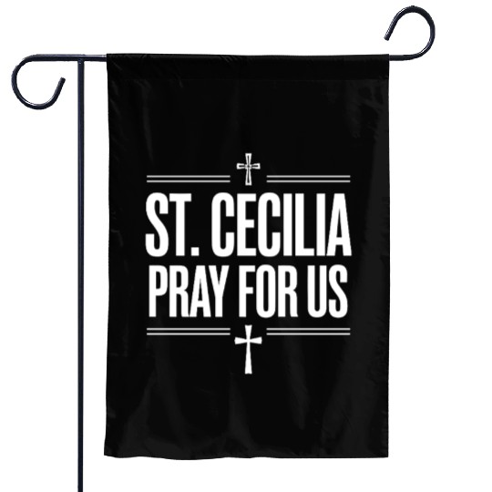 St. Cecilia Pray for Us Catholic Faith Prayer Garden Flags