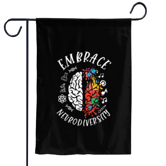 Embrace Neurodiversity Brain Embrace ADHD Autism Garden Flags