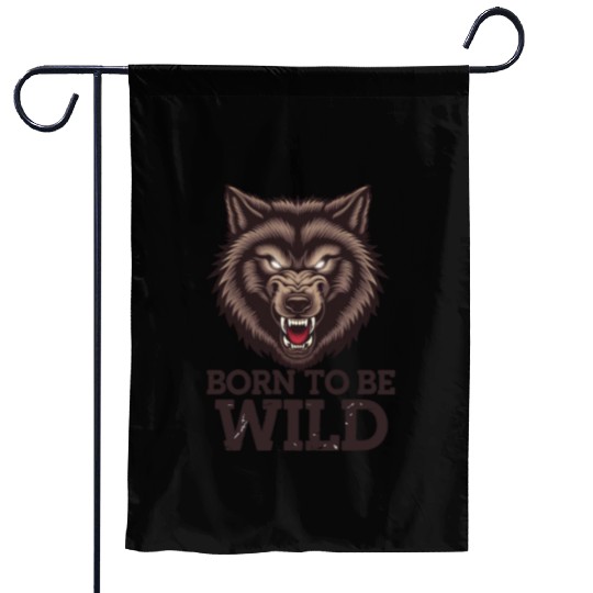 Born to Be Wild Wolf: Untamed Alpha Spirit Garden Flags