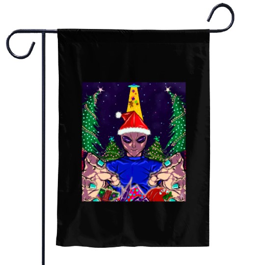 Alien Christmas Gifts Collection Time! Garden Flags