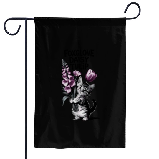 Subtle Floral Anti Trump Flowers Foxglove Daisy Garden Flags