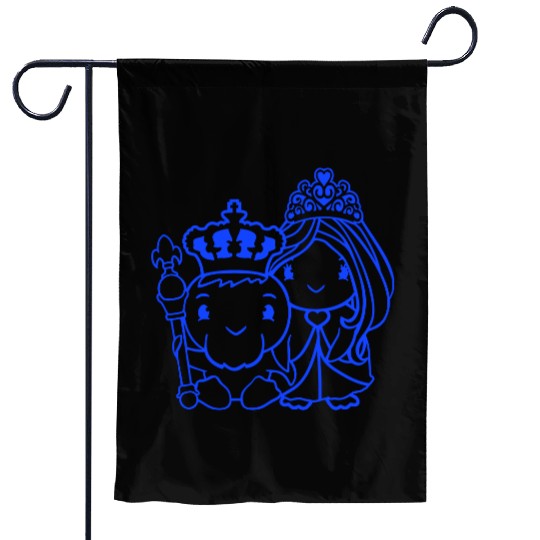 2 Ducks King Queen Prince Princess Couple Crown Garden Flags