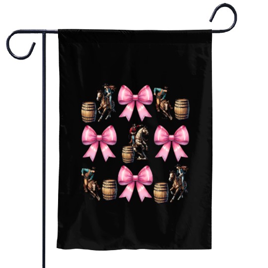 Coquette Bow Barrel Racer Barrel Racing Rodeo Mom Garden Flags