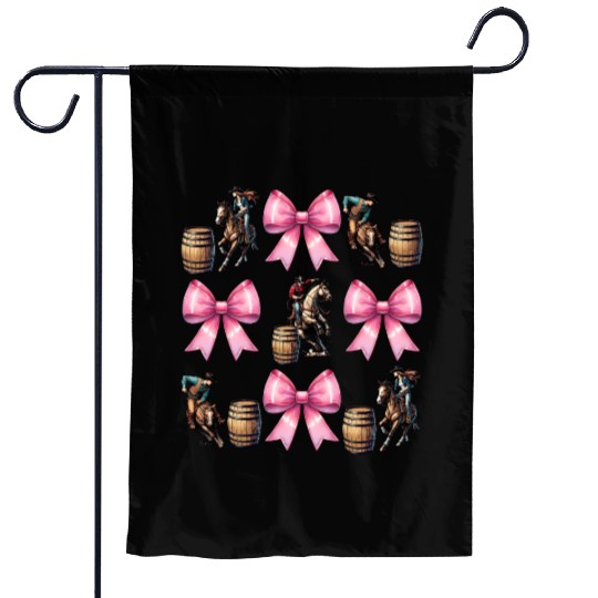 Coquette Bow Barrel Racer Barrel Racing Rodeo Mom Garden Flags