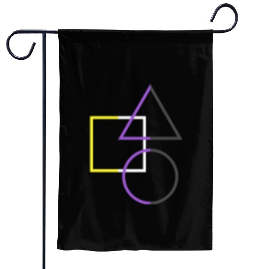 Nonbinary Pride Shapes Triangle Circle Square Garden Flags