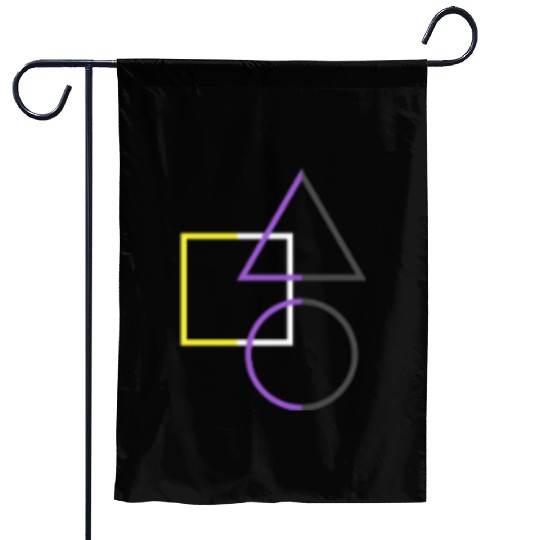 Nonbinary Pride Shapes Triangle Circle Square Garden Flags