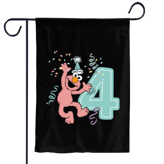Sesame Street Birthday Design With Elmo 4 Years Garden Flags
