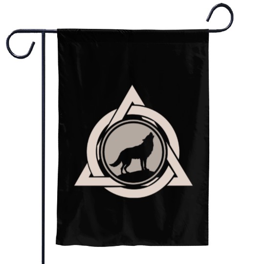 Alter Otherkin Therian Theta Delta Logo Wolf Alpha Garden Flags