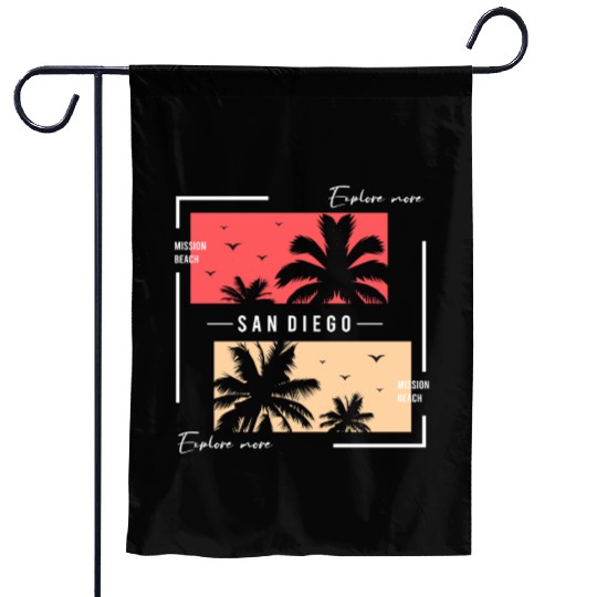 San Diego Mission Beach Garden Flags