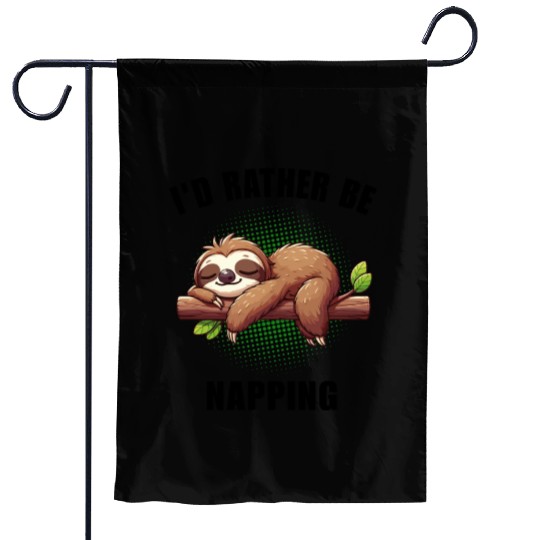 Cute Sleeping Sloth Garden Flags