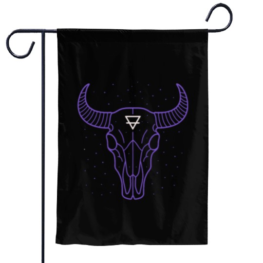 Earth Symbol Bull Skull | Mystic Minimal Art Garden Flags