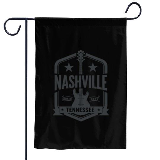 Nashville Music City Guitar Tennessee Garden Flags