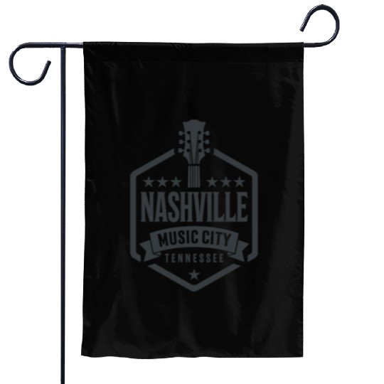 Nashville Music City Guitar Tennessee Garden Flags