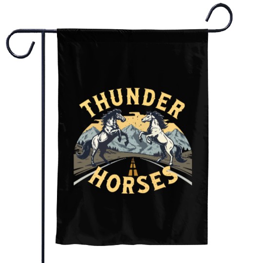 "Thunder Horses – Wild Storm Riders Garden Flags