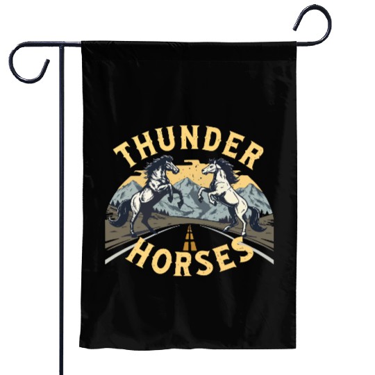 "Thunder Horses – Wild Storm Riders Garden Flags