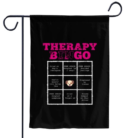 Therapy Bingo Card Garden Flags Dark Humor Mental Healt