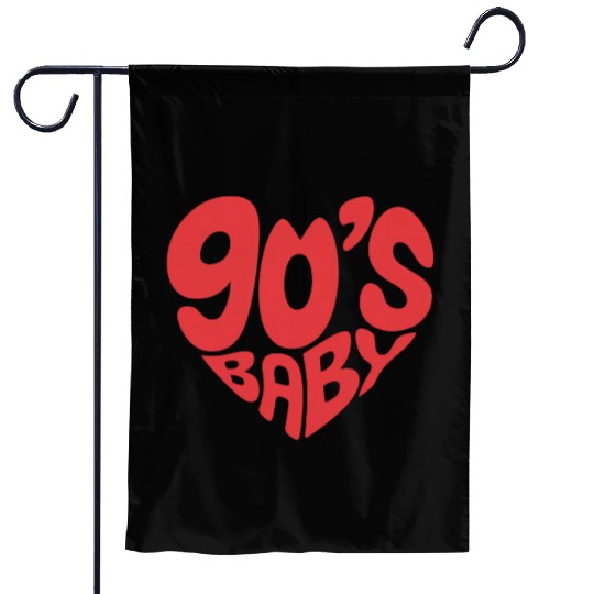 90’s Baby Retro Heart – Nostalgic 90s Kid Throwbac Garden Flags