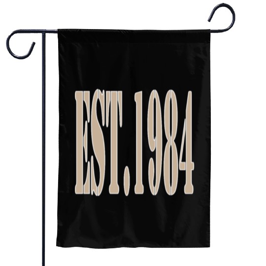 EST. 1984 Garden Flags – Classic Beige Birth Year Garden Flags