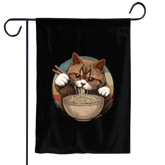 Vintage Noodle Cat,Ramen Foodie Lover Garden Flags