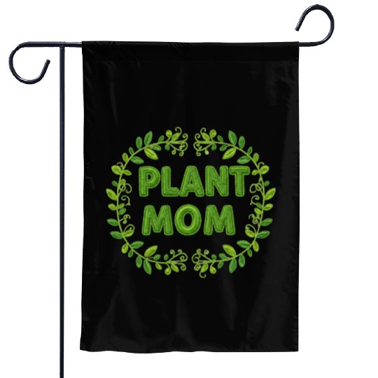Plant Mom Floral Wreath Design Garden Flags