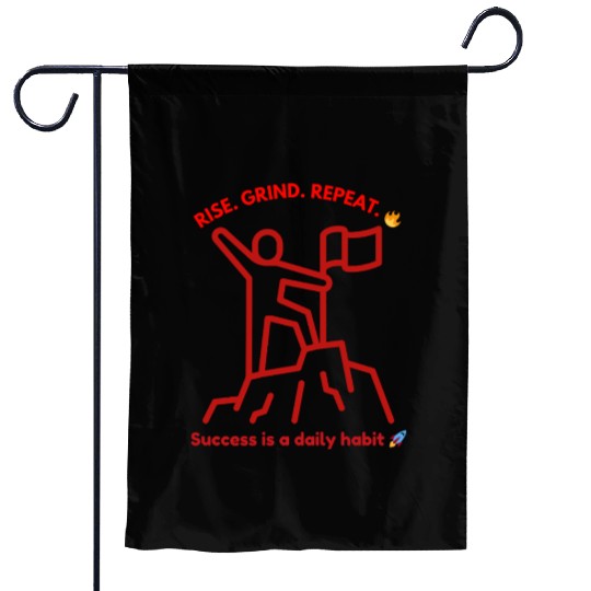 Success Motivation | Rise. Grind. Repeat Garden Flags