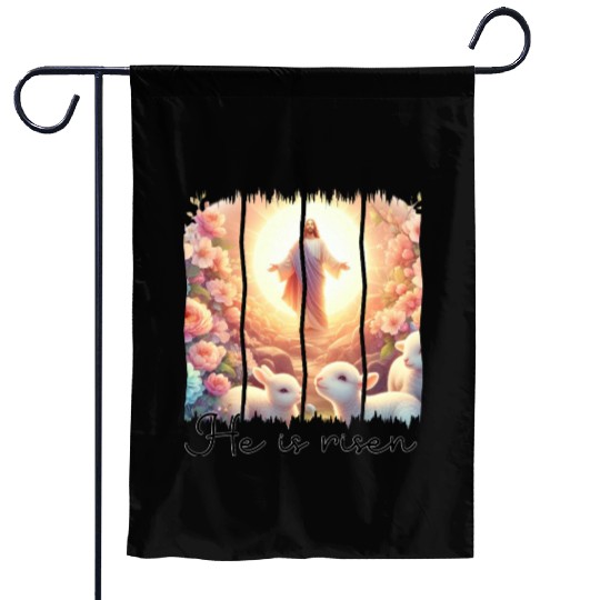 Easter Day Jesus He is risen Garden Flags