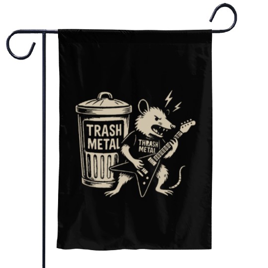 Guitar thrash metal trash metal opossum funny Garden Flags
