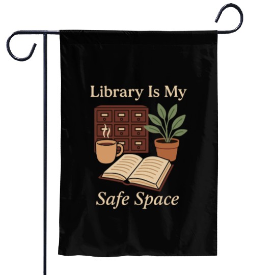 Library Nerd Book Lover Introvert Quiet Life Garden Flags