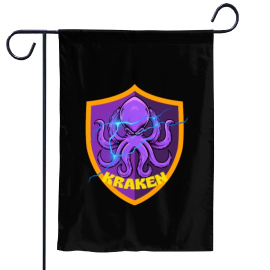 Kraken Power – Electric Sea Beast Emblem Garden Flags