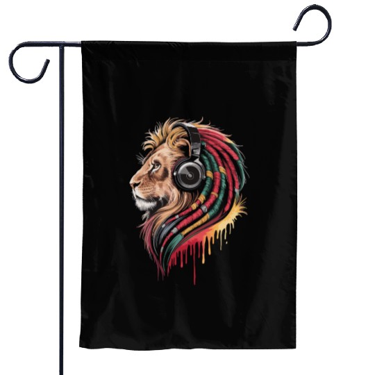 Reggae Lion Streetwear Design Garden Flags