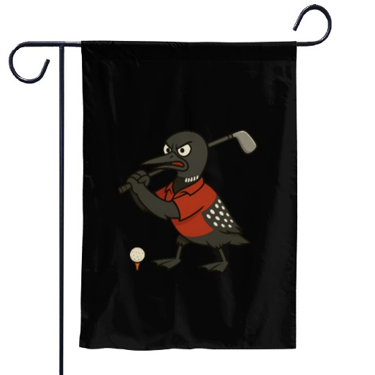 Angry Golf Loon Garden Flags