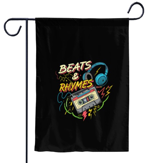 Beats & Rhymes Graffiti Garden Flags Hip-Hop Design