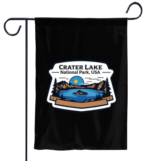 Crater Lake National Park Southern Oregon USA Logo Garden Flags