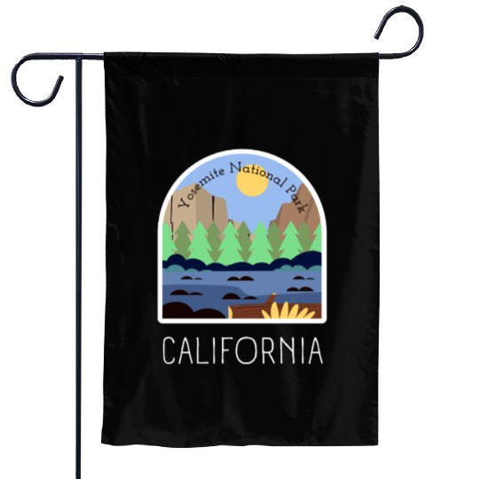 Retro Yosemite National Park California Garden Flags