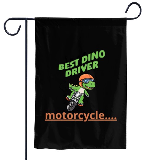 Crocodile riding a motorcycle Garden Flags