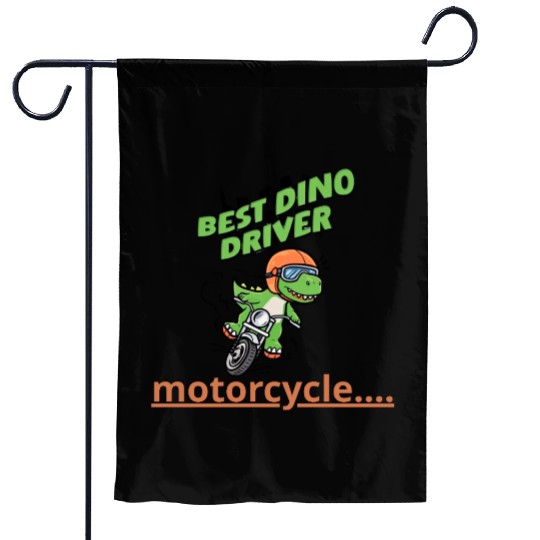 Crocodile riding a motorcycle Garden Flags