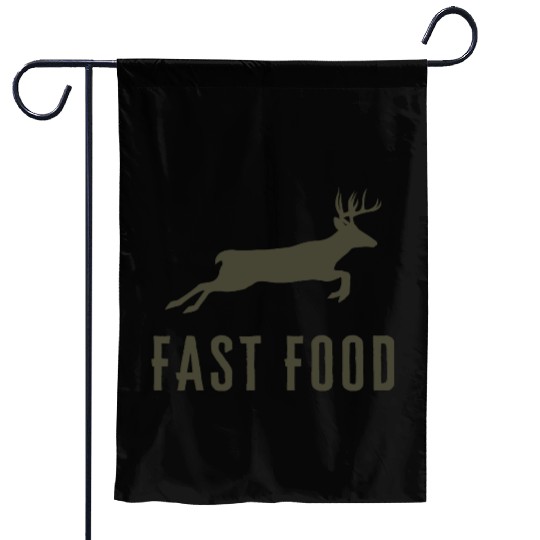 Fast food funny deer Garden Flags