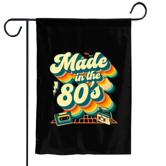 made in the 80s retro groovy Garden Flags