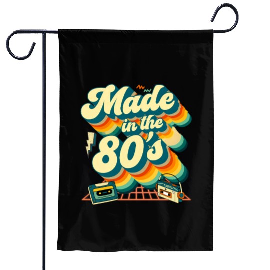 made in the 80s retro groovy Garden Flags