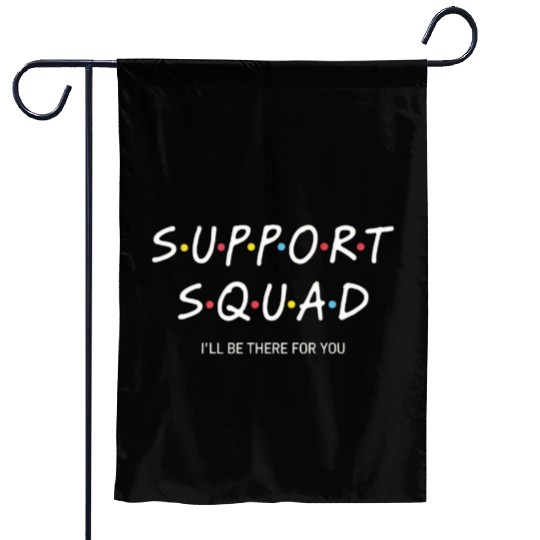 Support Squad Neon Typography Design Garden Flags