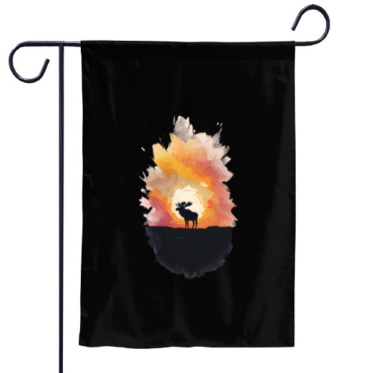 Digital Illustration of Moose Garden Flags