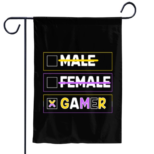 Gender Pronouns Male Female Gamer Garden Flags