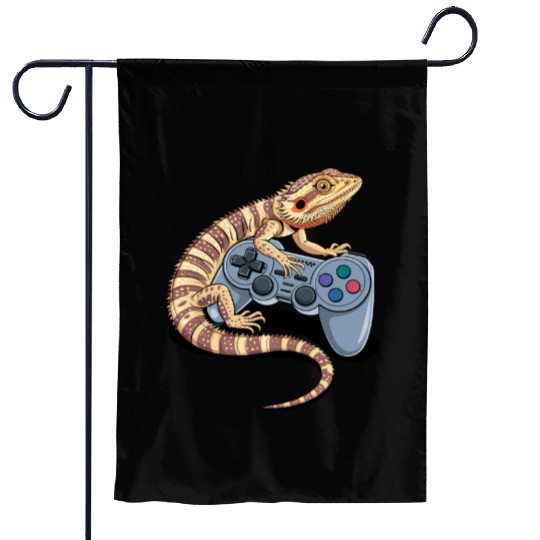 Video Gaming Gamer Pogona Reptile Bearded Dragon Garden Flags