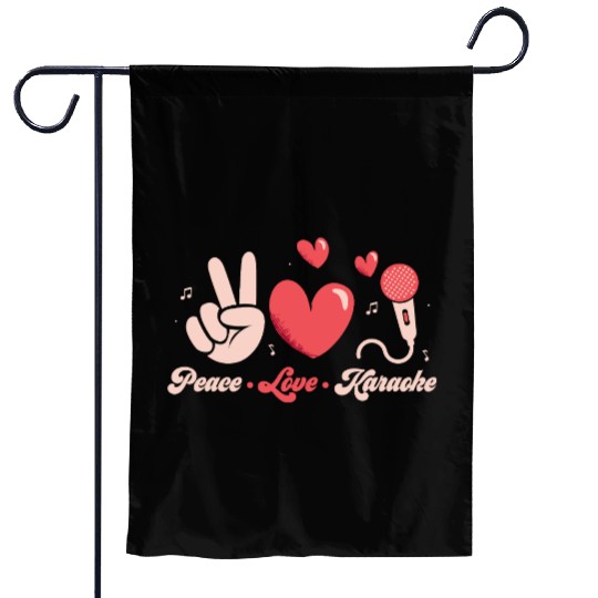 Peace Love Karaoke Singing Singer Garden Flags