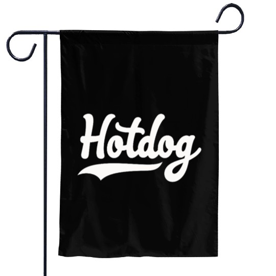 Hotdog Love in black and white look Garden Flags