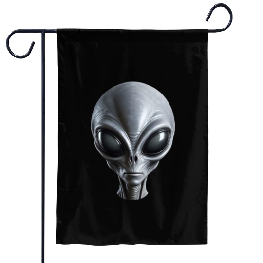Real Small Grey Alien Extraterrestrial Garden Flags